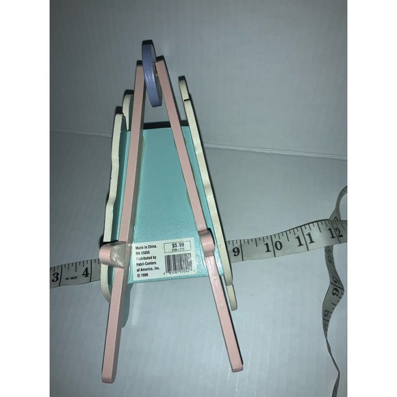 Vintage 1996 Decorative Wood Bunny Shaped Easter Wheel barrel - Picture 6 of 6